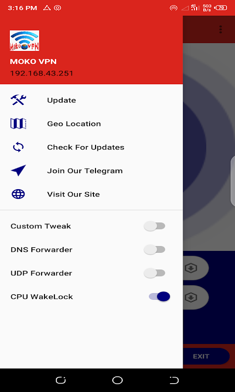 Moko VPN - Free Fast SHH/HTTP/SSL Tunnel Screenshot 2