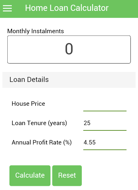 Home Loan Calculator Screenshot 1