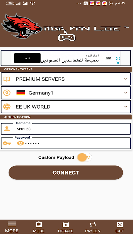 MSR VPN LITE Screenshot 1
