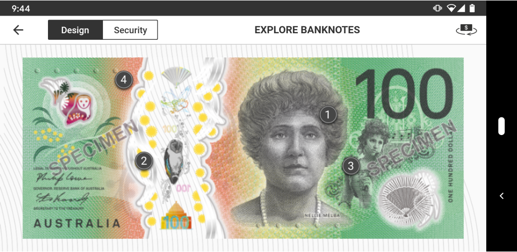 RBA Banknotes Screenshot 2