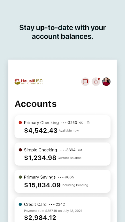 HawaiiUSA FCU Mobile Banking Screenshot 3