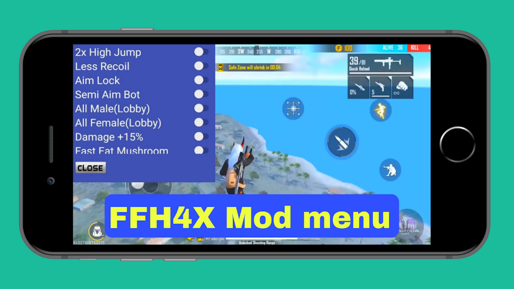 ffh4x mod menu  for f fire Screenshot 1