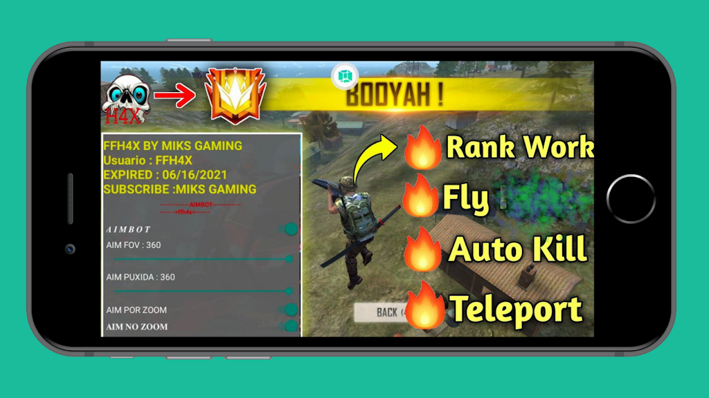 ffh4x mod menu  for f fire Screenshot 2