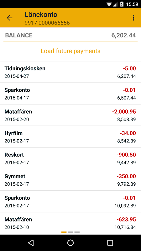 Sparbanken Syd Screenshot 2