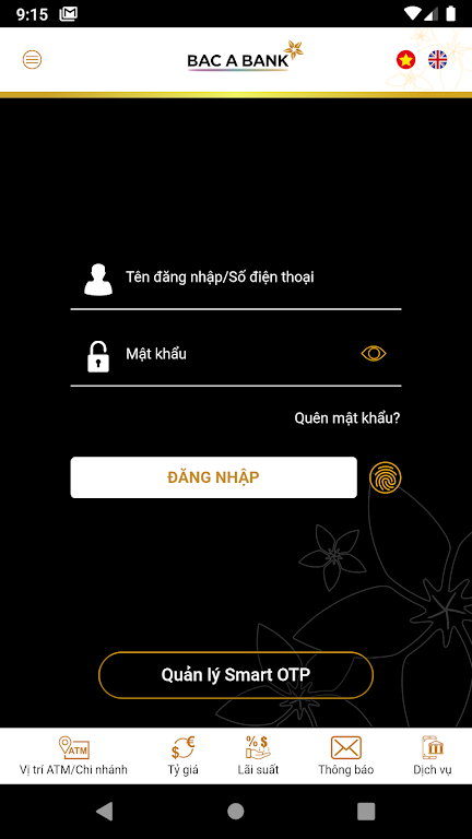 BAC A BANK Mobile Banking Screenshot 1