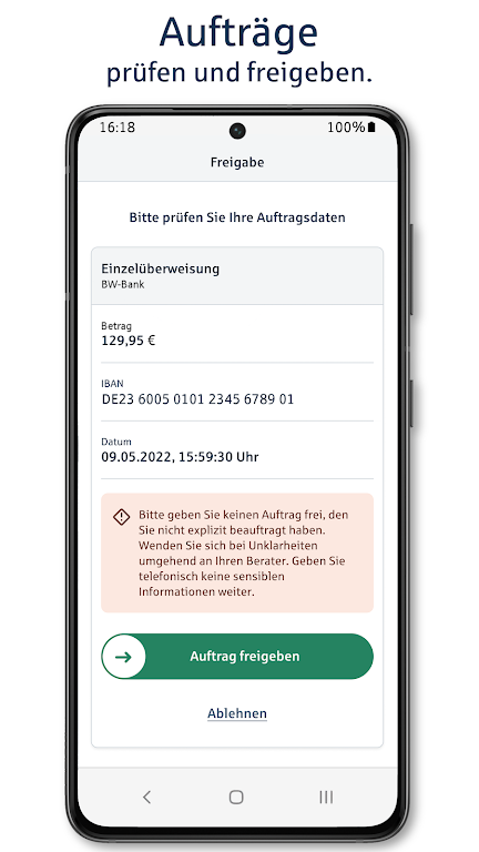 BW-pushTAN pushTAN der BW-Bank Screenshot 2