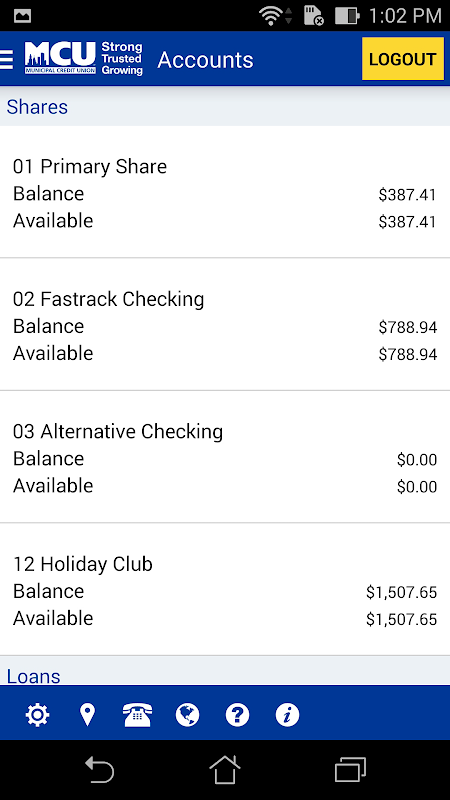NYMCU Mobile Banking Screenshot 2