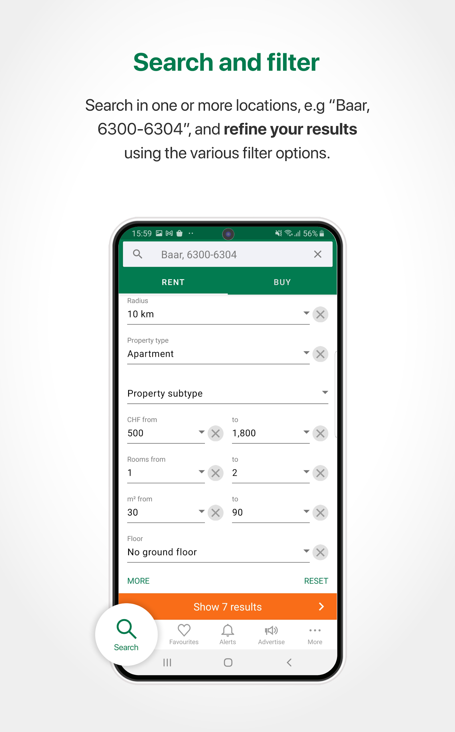 Comparis Property Switzerland Screenshot 1