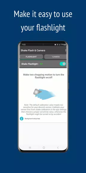 Shake Flashlight & Camera Screenshot 1