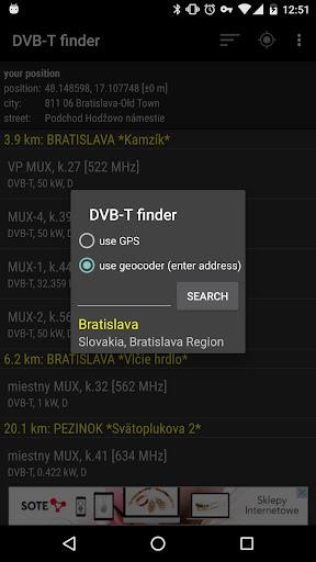 DVB-T finder Screenshot 2