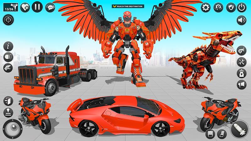 Flying Hawk Robot Car Games Screenshot 9