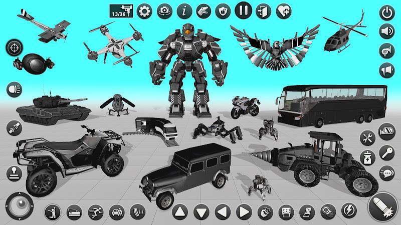 Flying Hawk Robot Car Games Screenshot 10