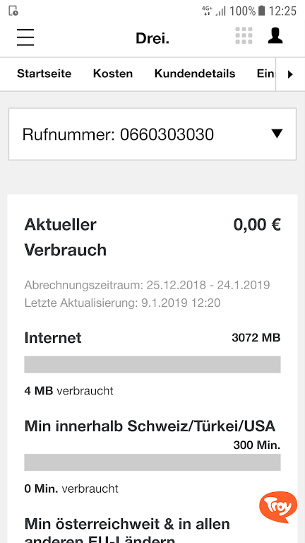 Drei Kundenzone Screenshot 3
