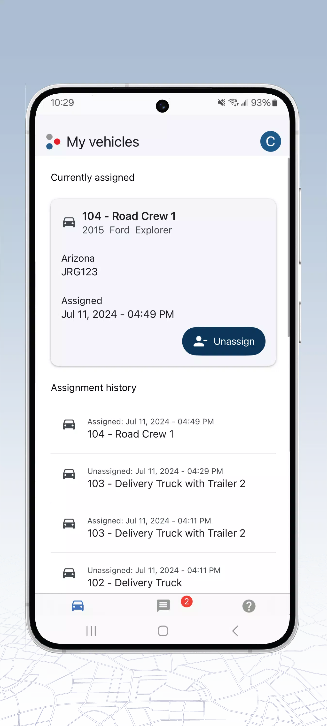 GPS Insight Driver Screenshot 1