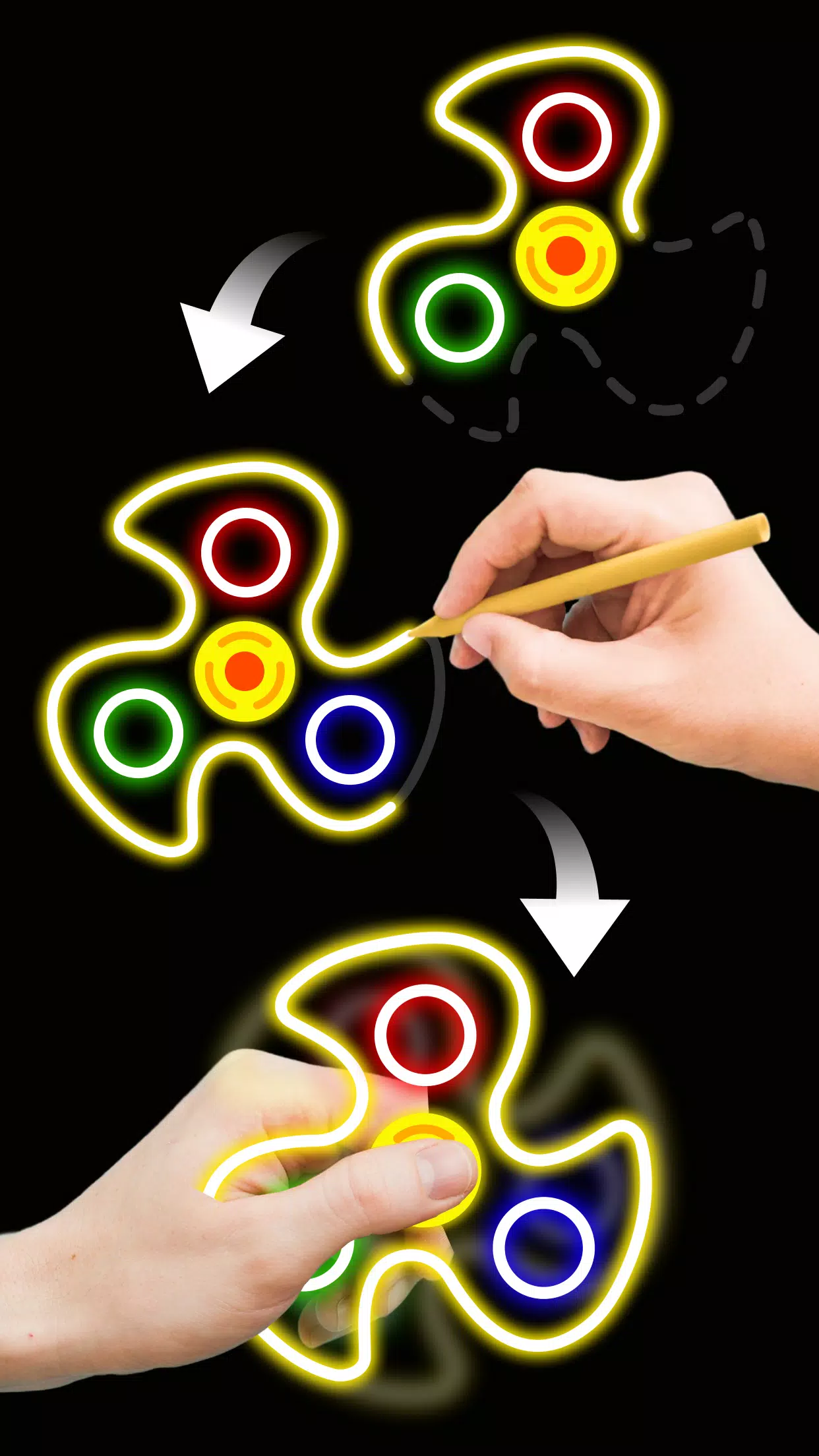 Finger Spinner: Glow Art Draw Screenshot 2