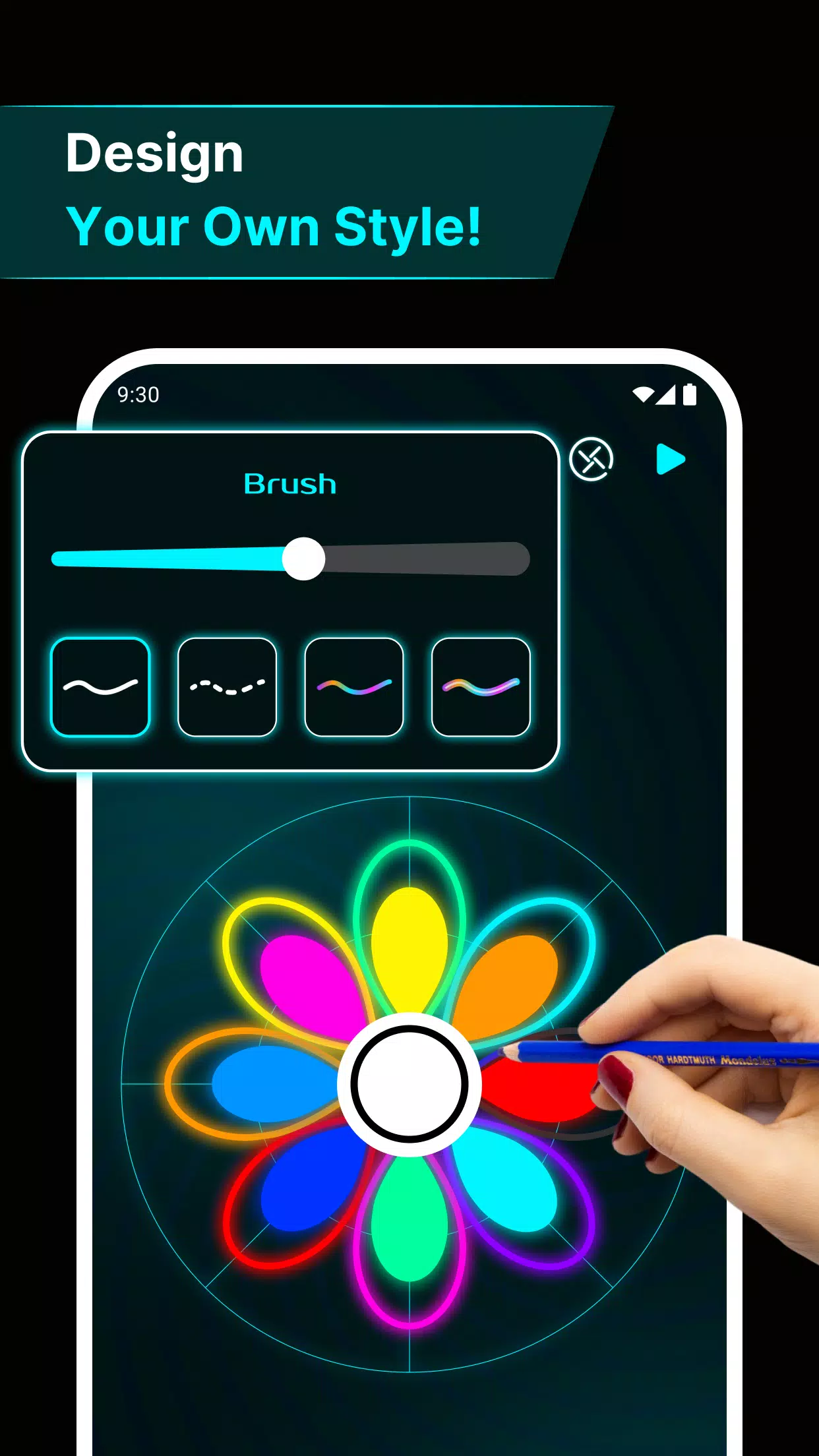 Finger Spinner: Glow Art Draw Screenshot 4