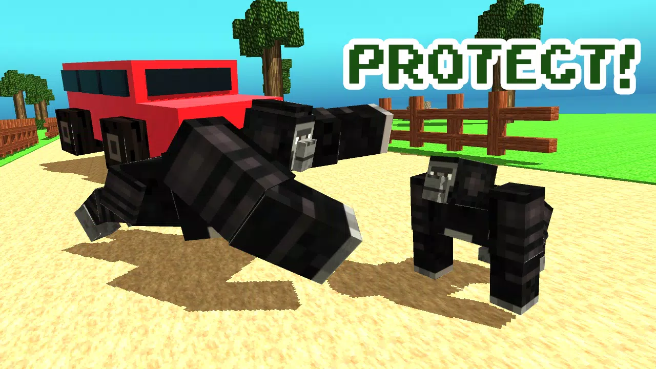 Blocky Wild Park: Gorilla Bash Screenshot 3