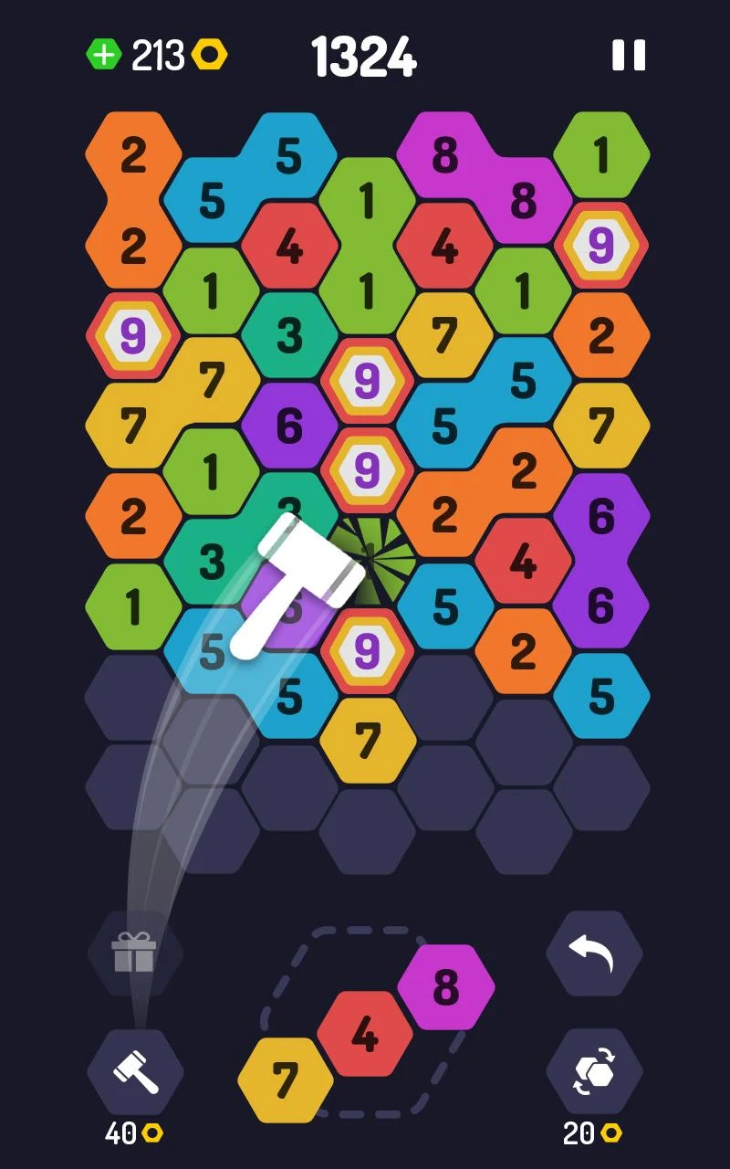 UP 9 Hexa Puzzle! Merge em all Screenshot 4