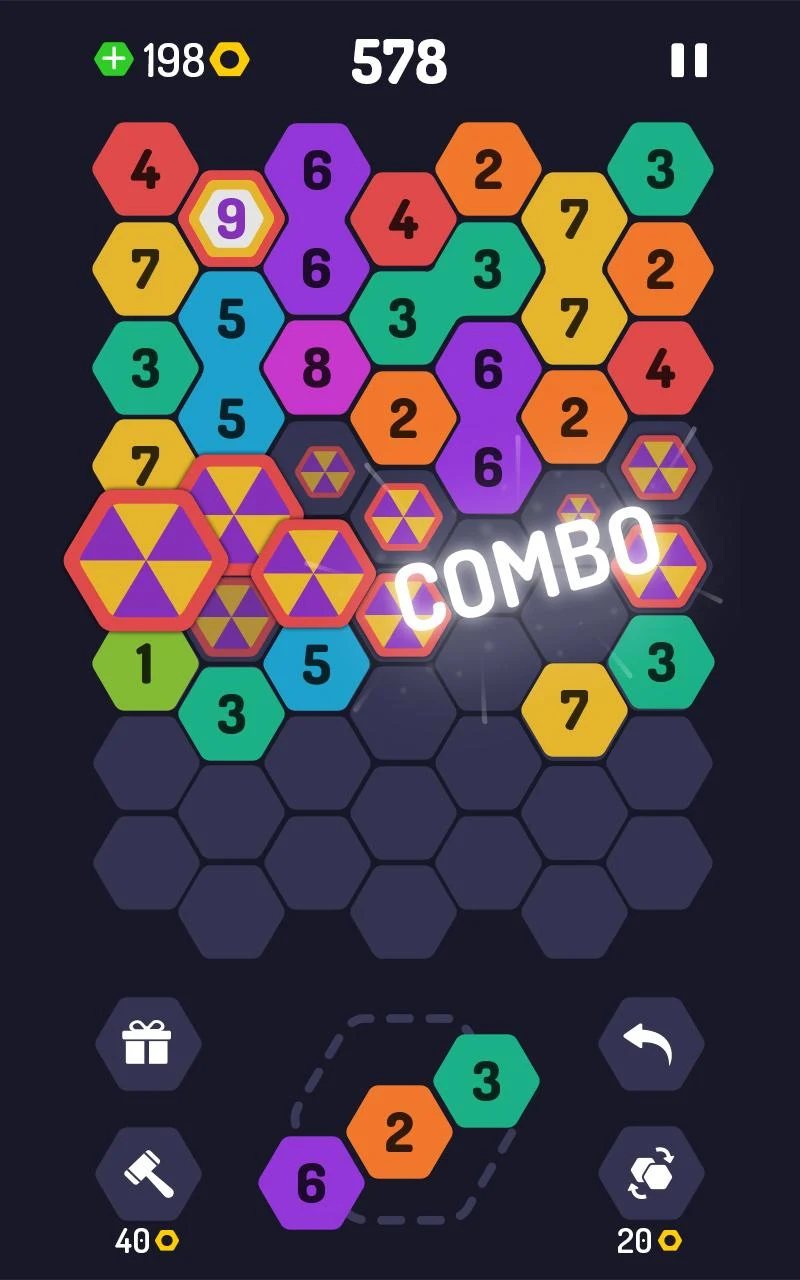 UP 9 Hexa Puzzle! Merge em all Screenshot 3