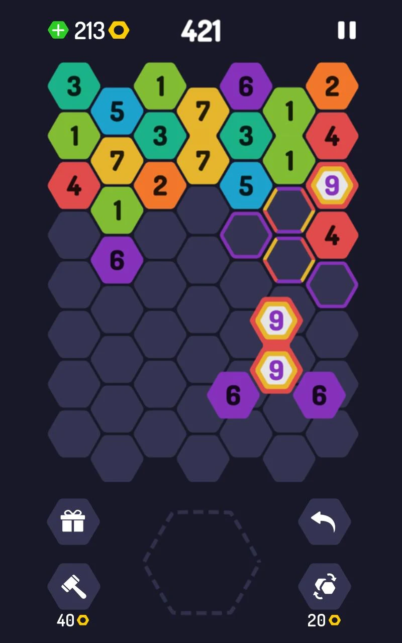UP 9 Hexa Puzzle! Merge em all Screenshot 6