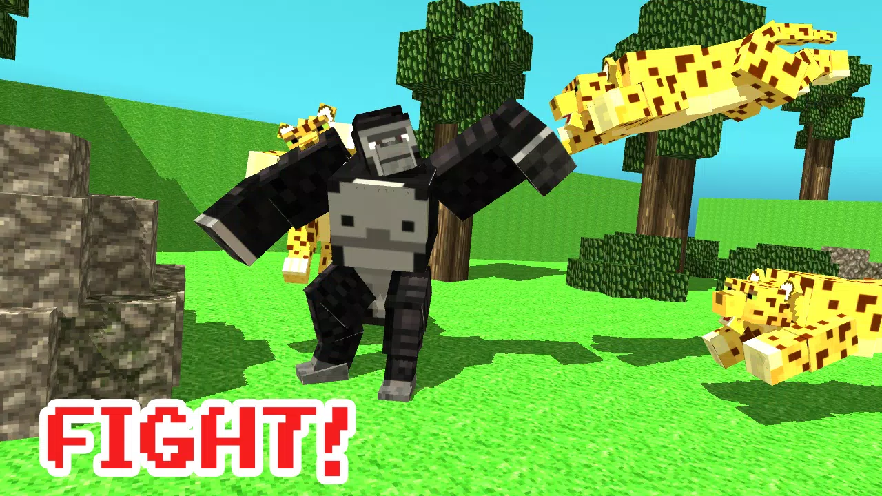 Blocky Wild Park: Gorilla Bash Screenshot 2