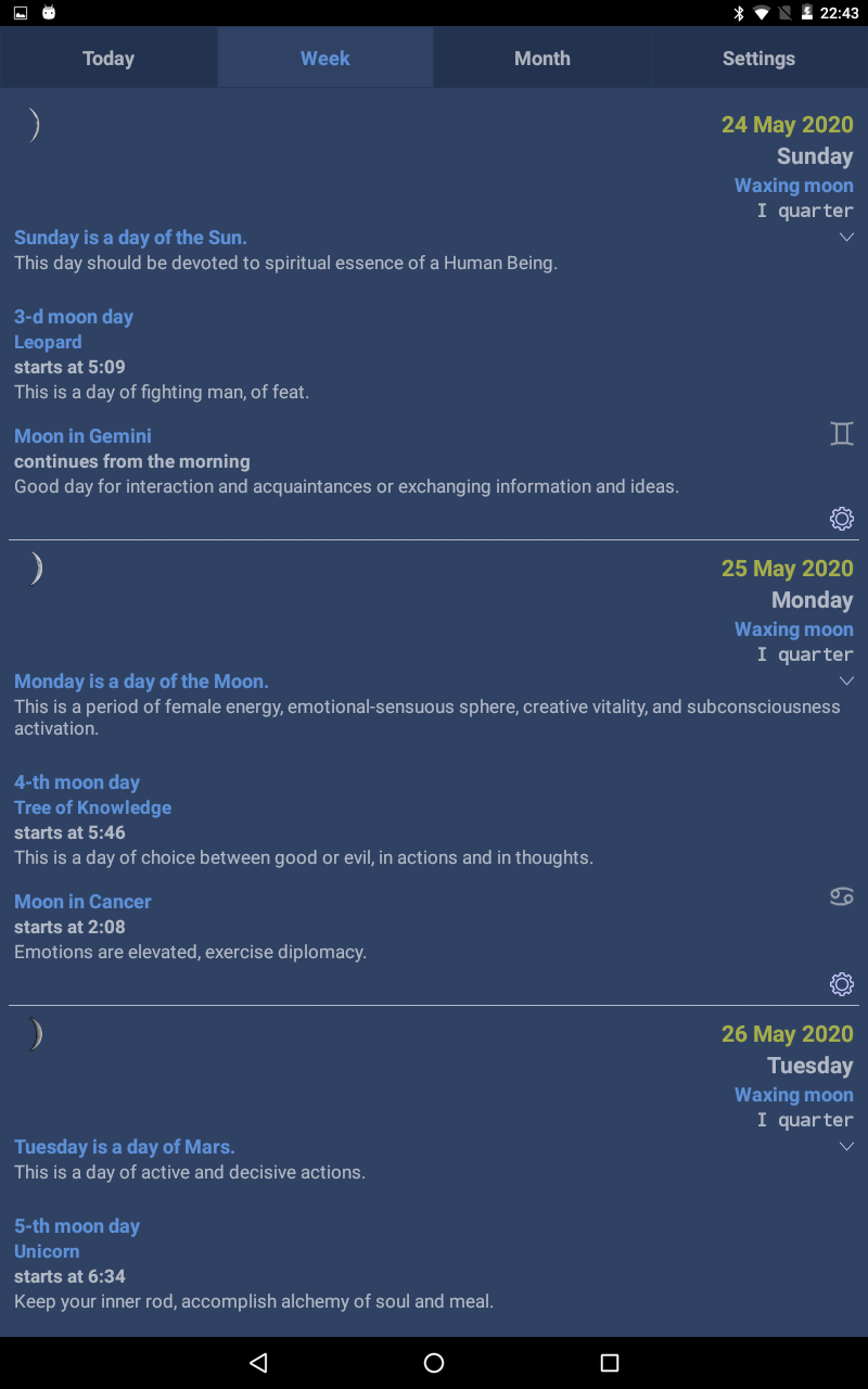 Lunar calendar Dara-Lite Screenshot 7