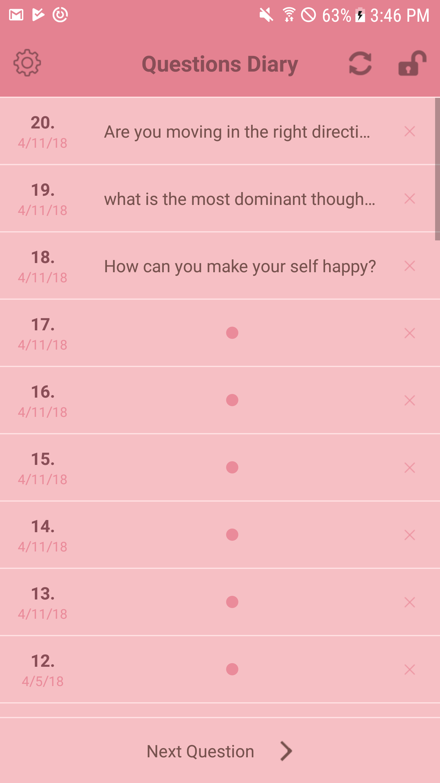 Questions Diary Screenshot 3