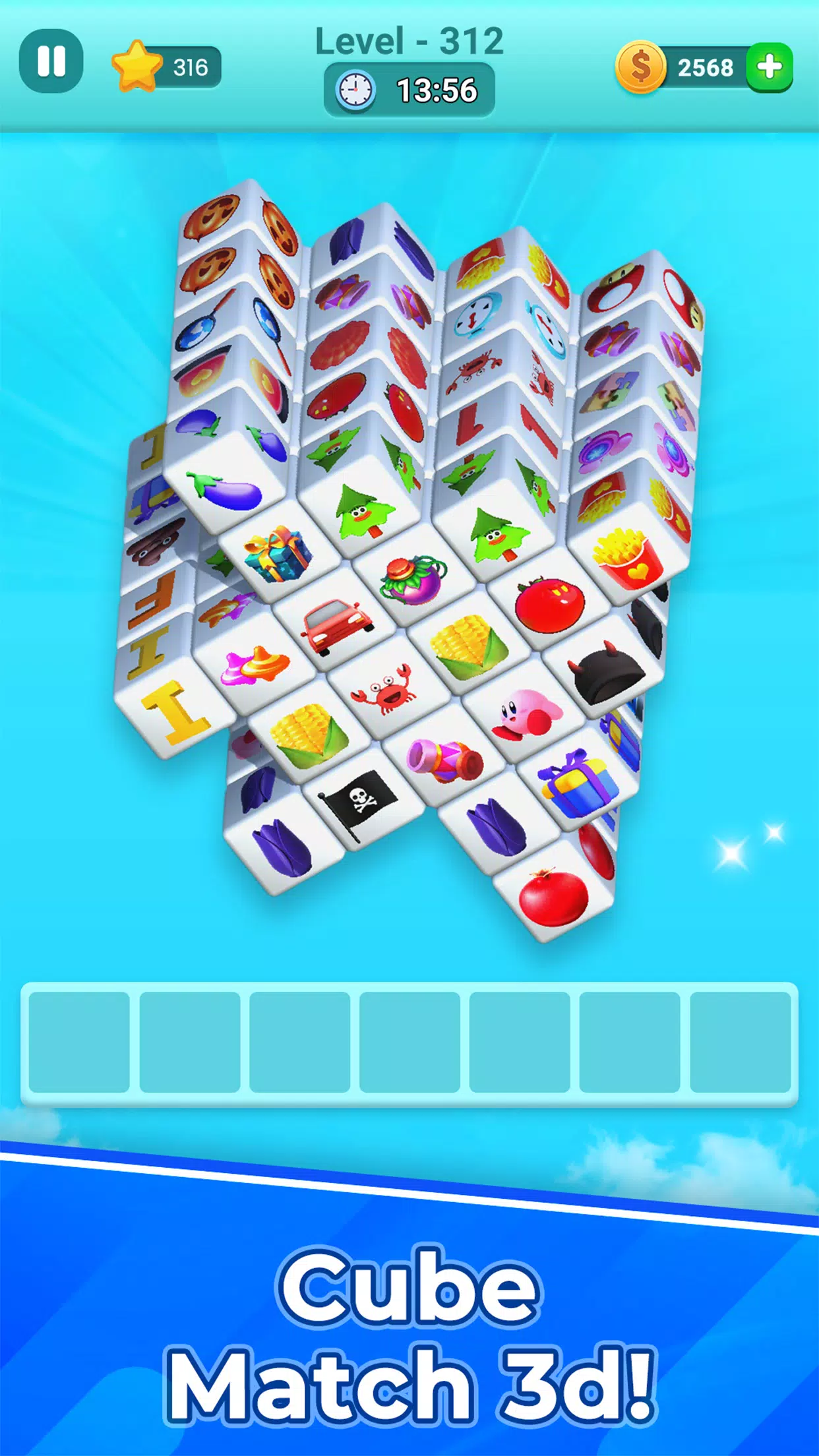 Cube Tile Match 3D Master Screenshot 1