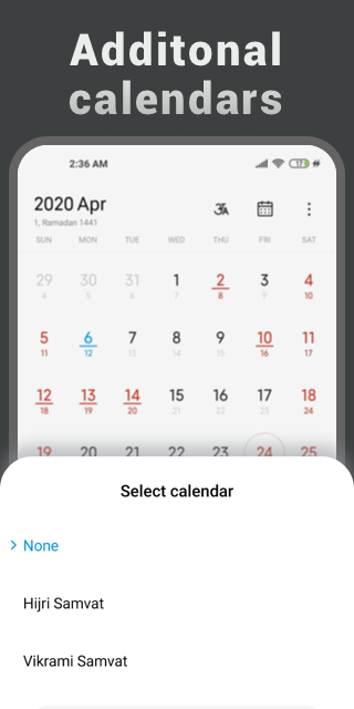 Mi Calendar Screenshot 1
