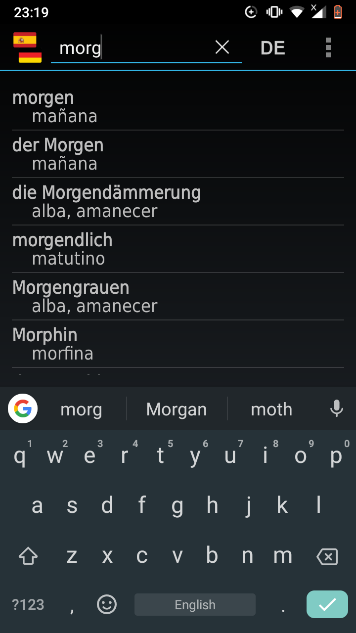 Spanish - German Offline Dict Screenshot 3