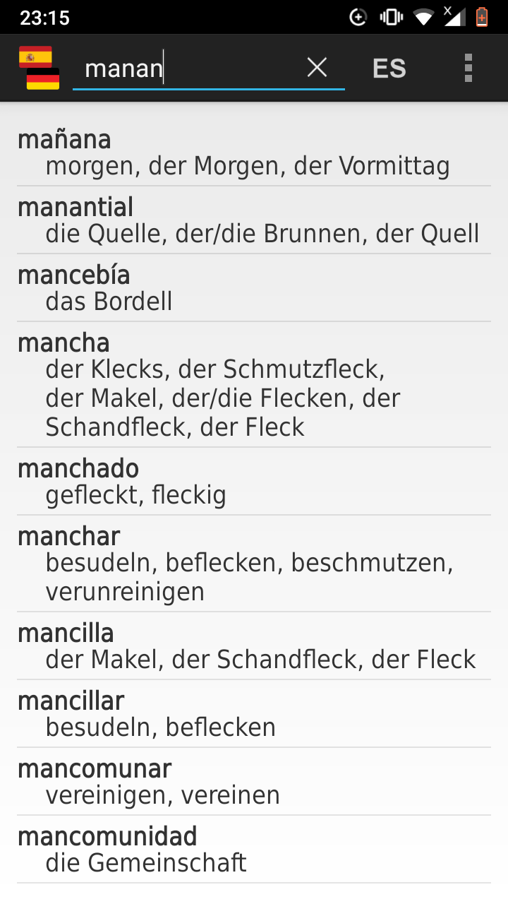 Spanish - German Offline Dict Screenshot 2