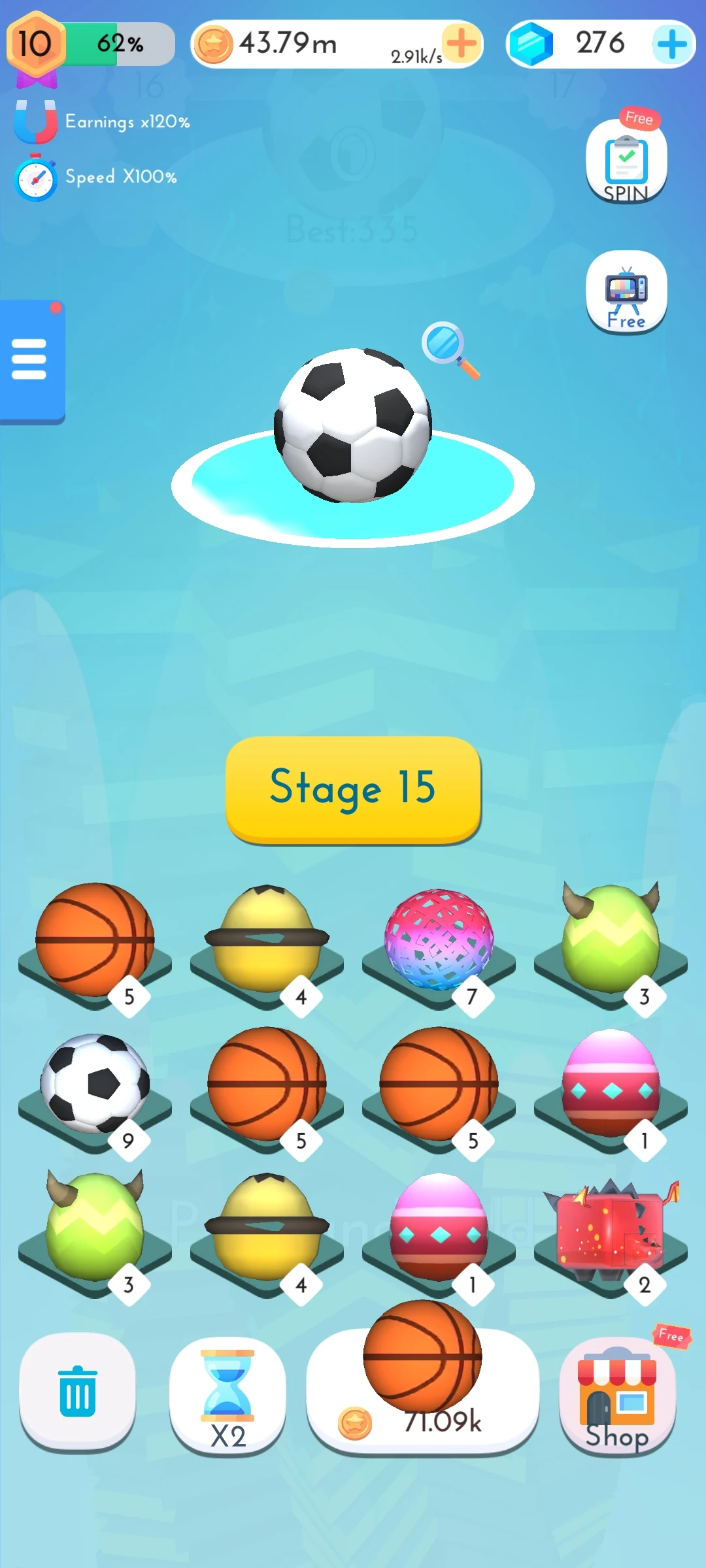 Bounce Ball: Merge Tycoon Screenshot 1