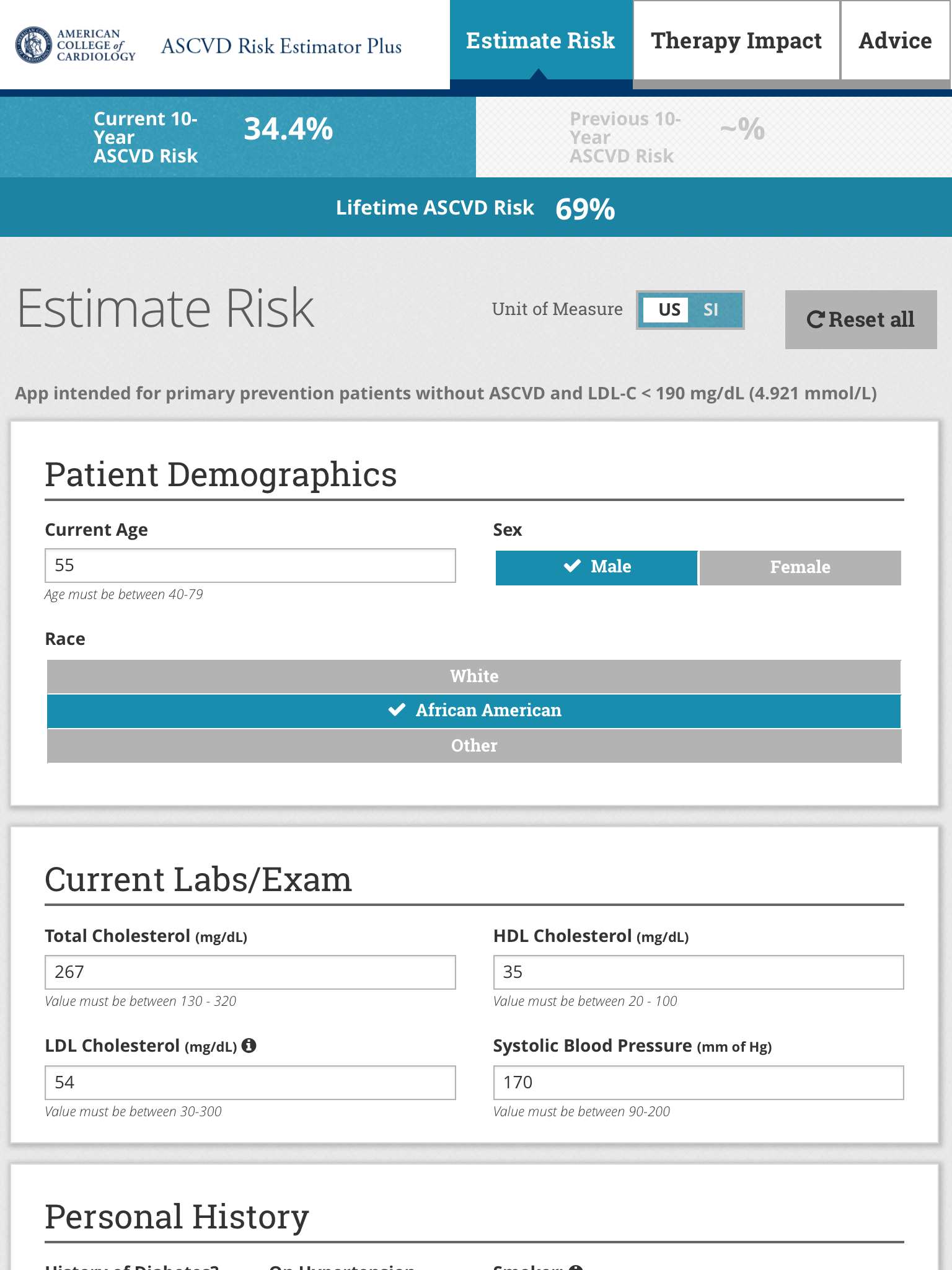ASCVD Risk Estimator Plus Screenshot 7