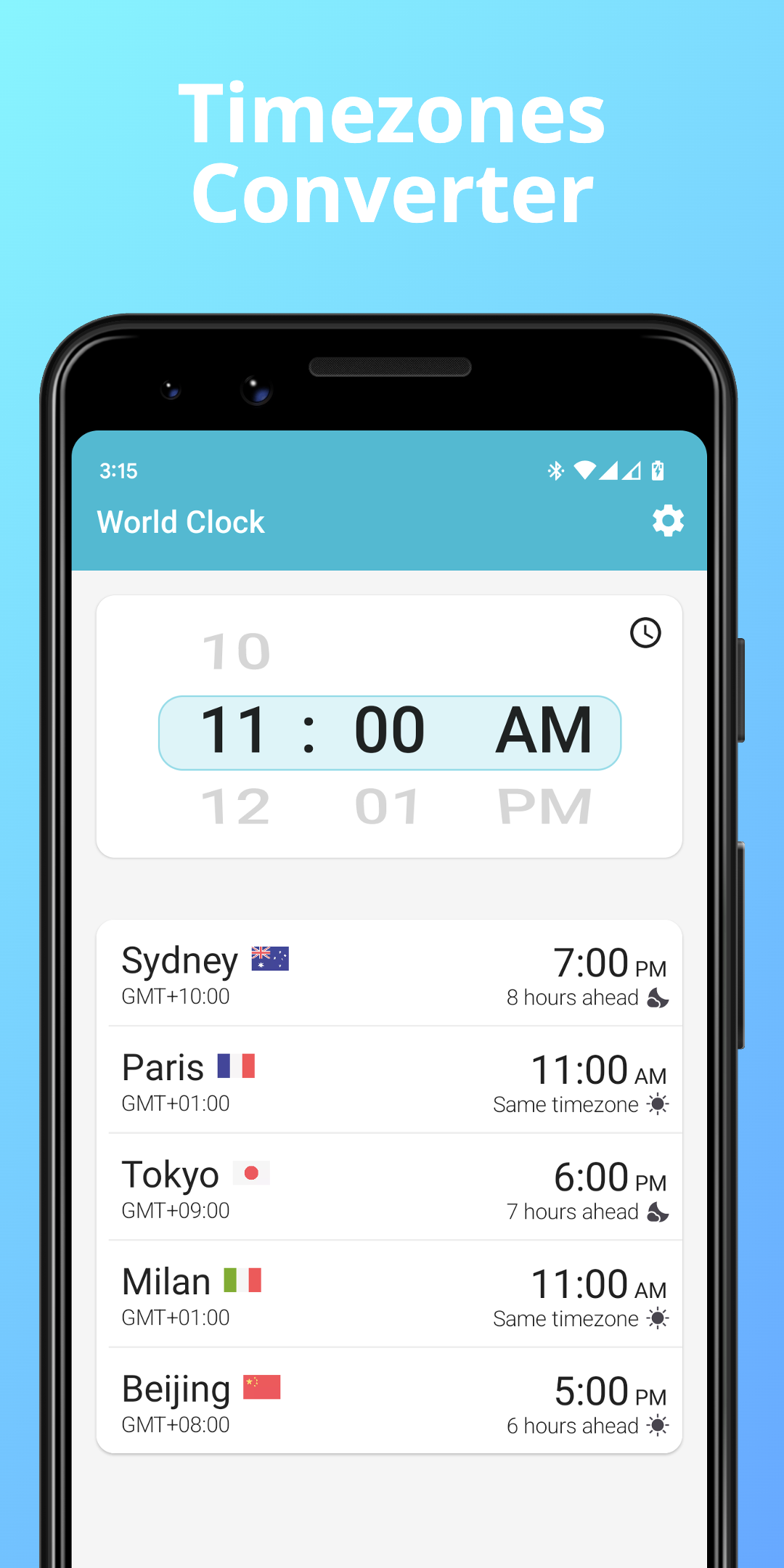 World Clock - Timezones Widget Screenshot 1