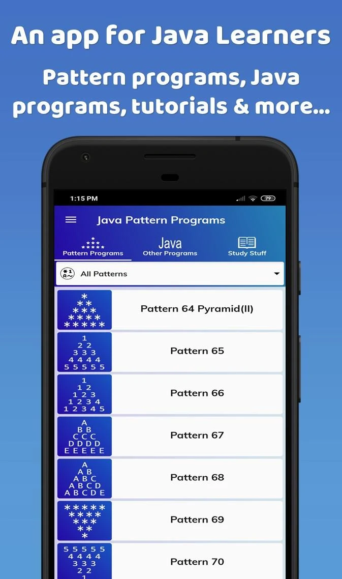 Pattern Programs for Java Screenshot 1