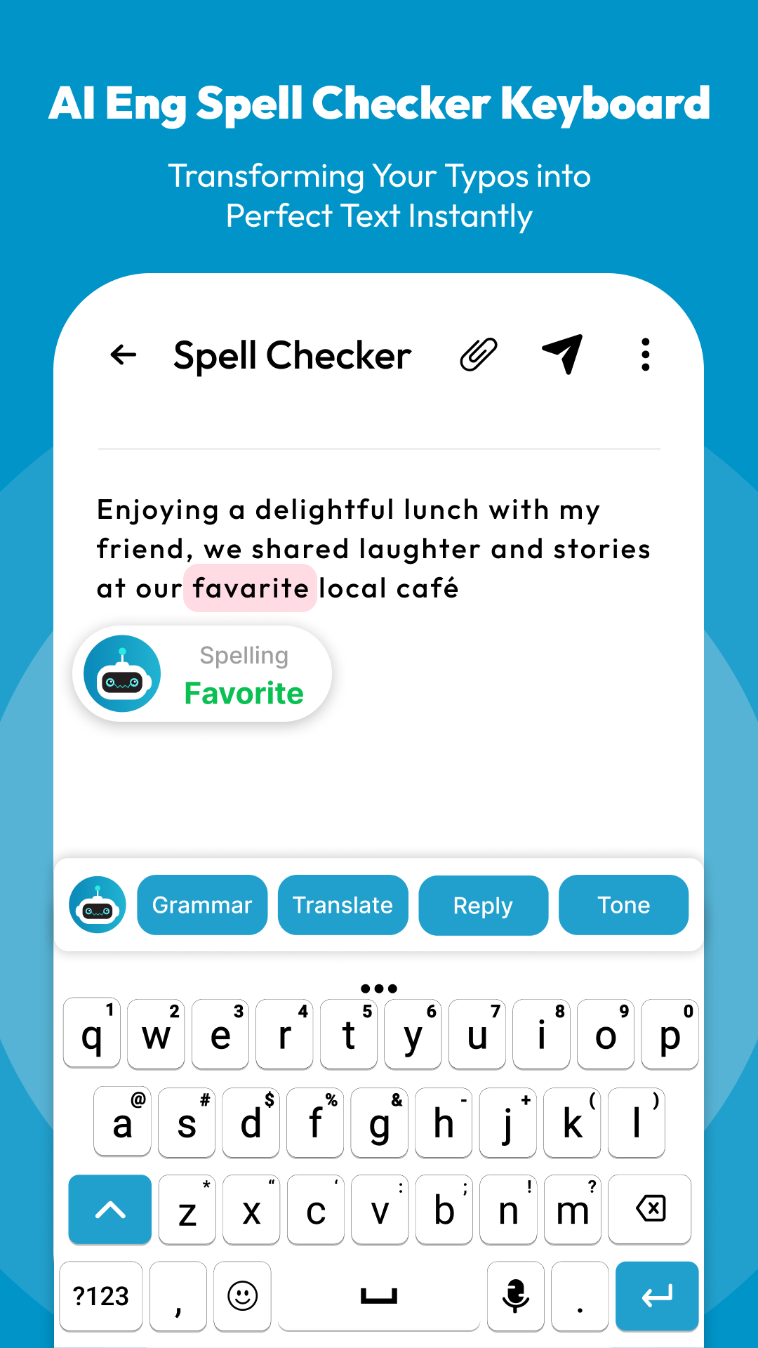 AI Eng Spell Checker Keyboard Screenshot 1