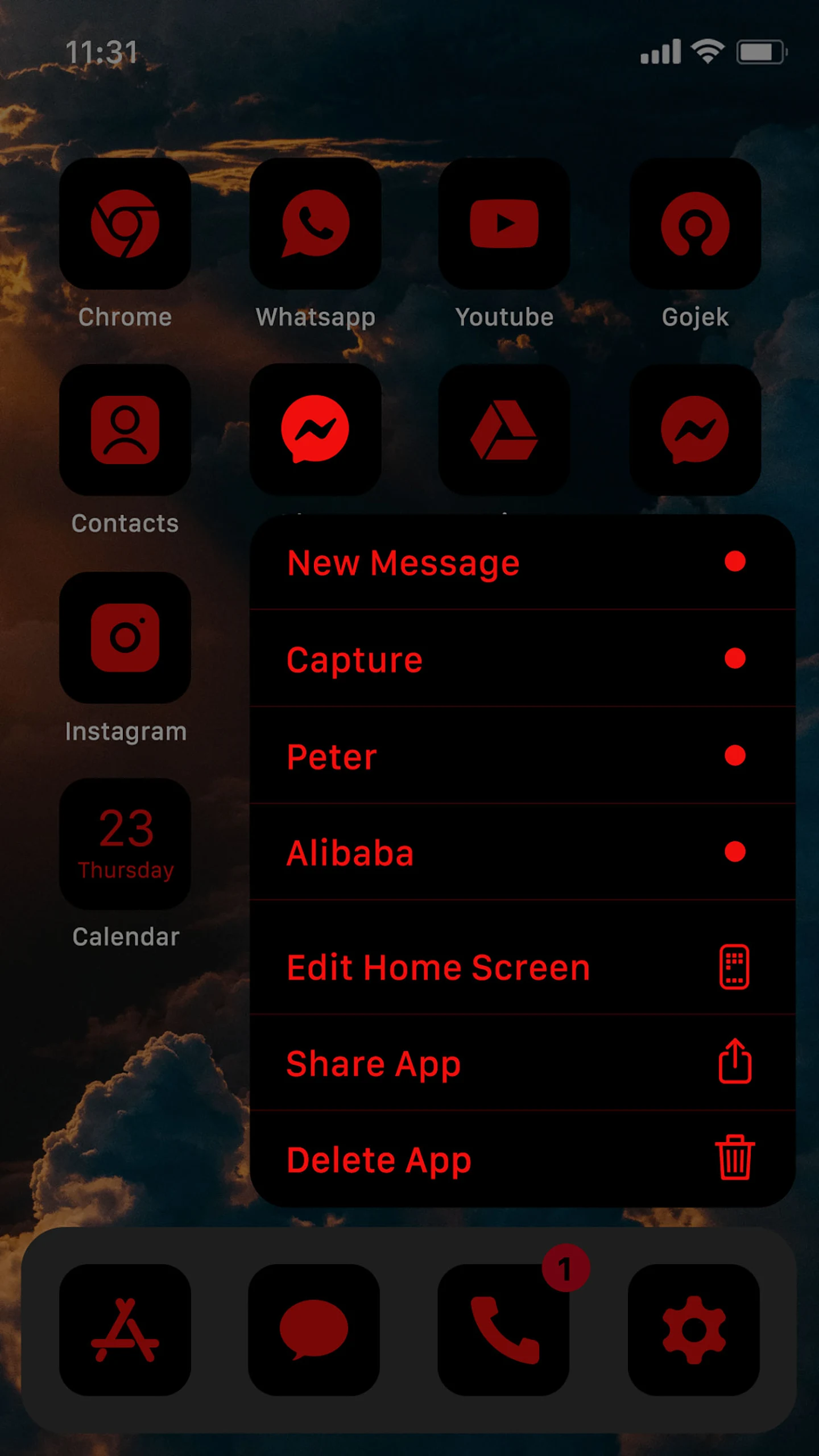 Wow Red Black Theme, Icon Pack Screenshot 6