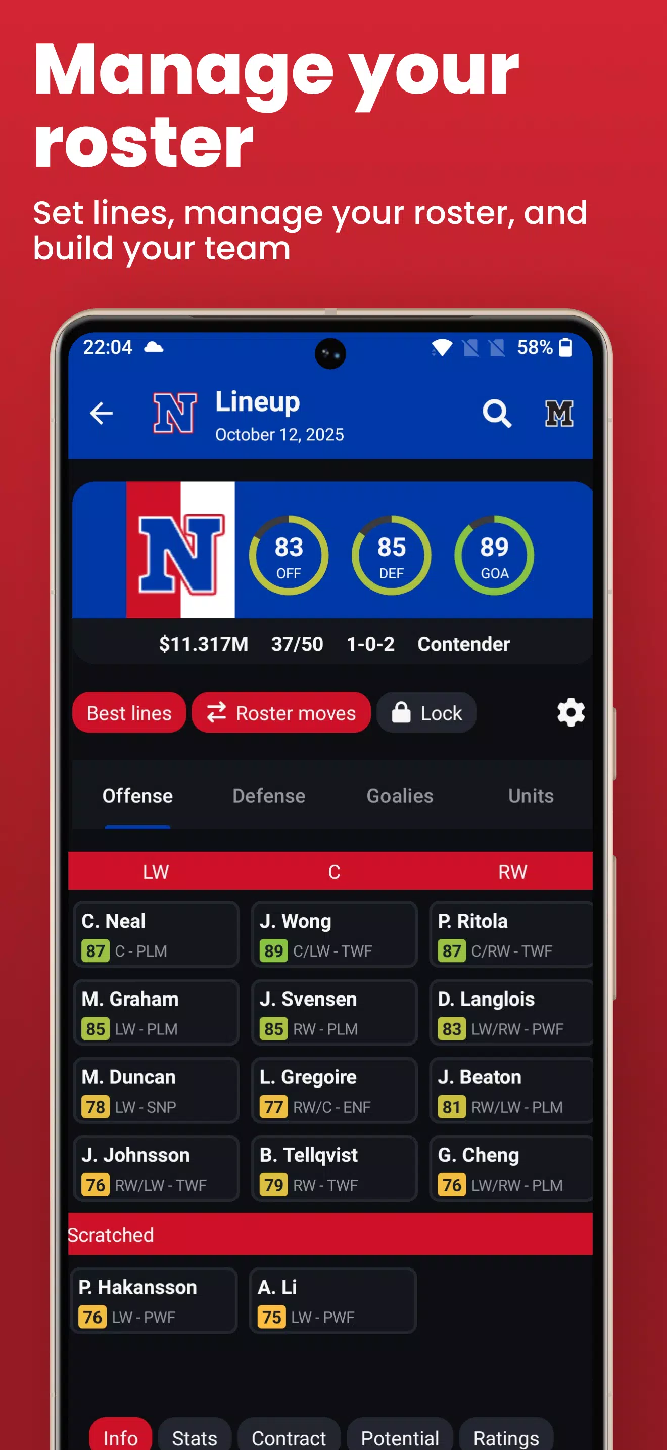 Hockey Legacy Manager 26 Screenshot 1