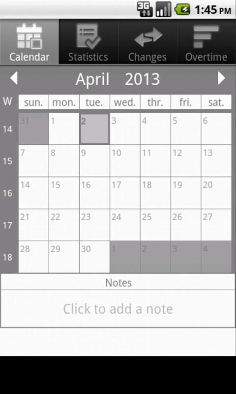 Shift Cal - CuadraTurnos Lite Screenshot 1