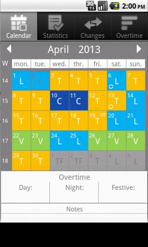 Shift Cal - CuadraTurnos Lite Screenshot 2