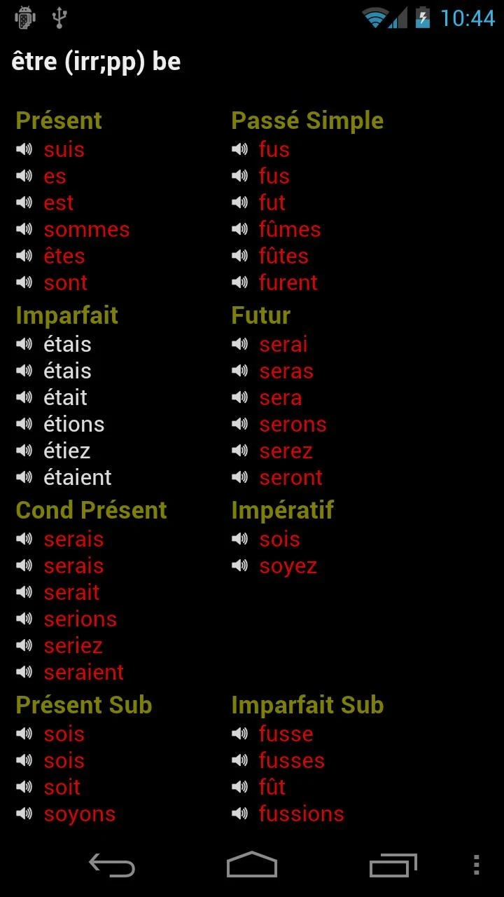 French Verbs Screenshot 2