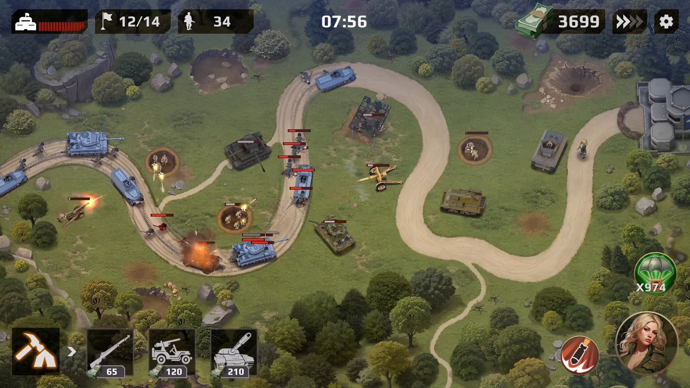 WWII Defense: RTS Army TD game Screenshot 2