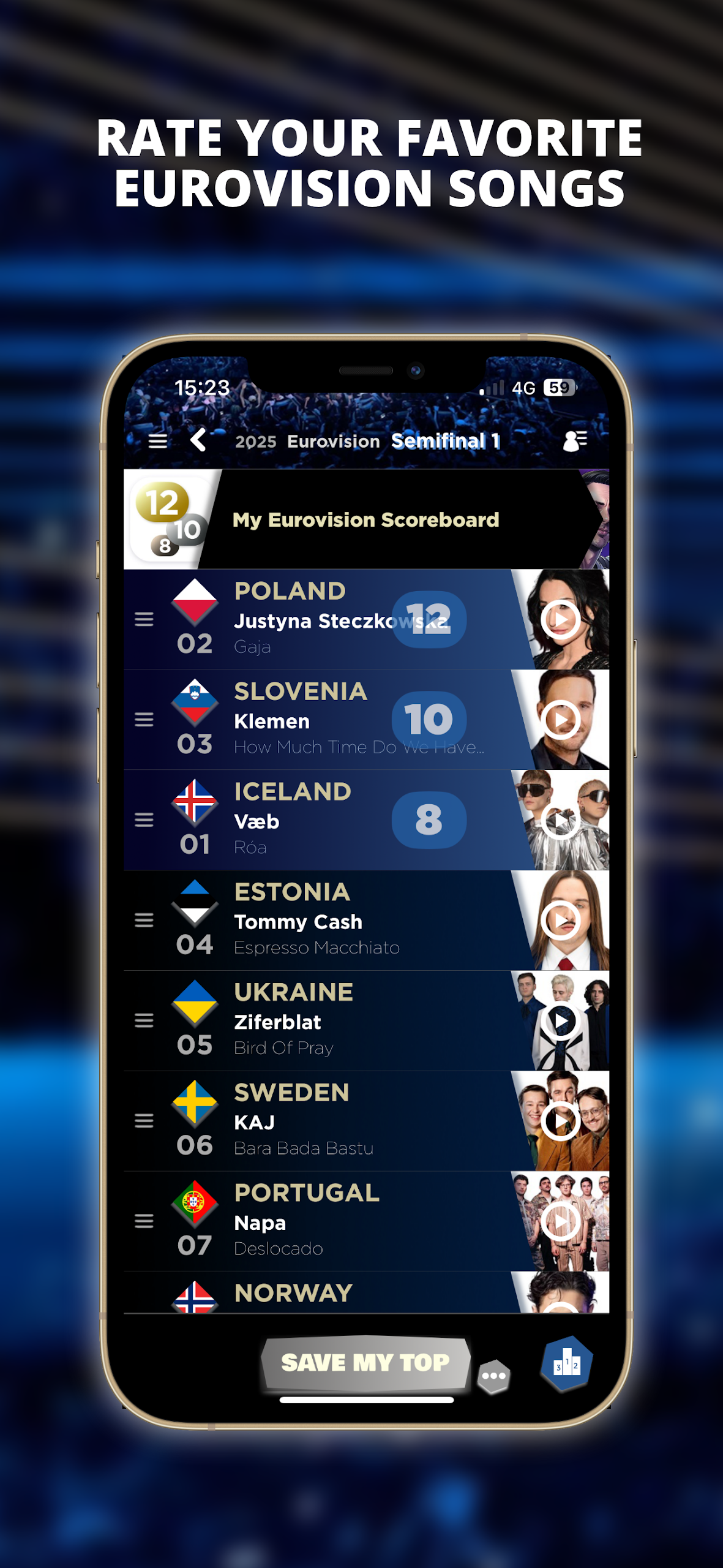 My Eurovision Scoreboard Screenshot 1