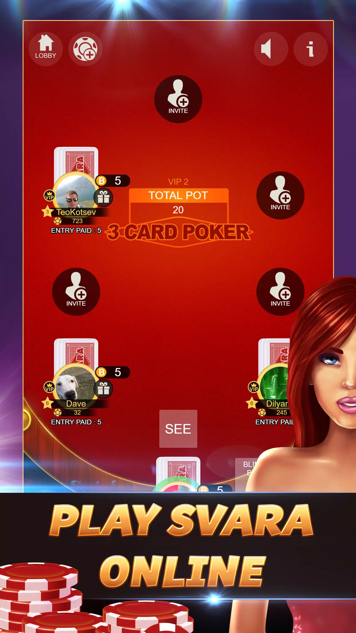 Svara 3 Card Poker Card Game Screenshot 4