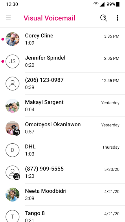 Visual Voicemail Screenshot 1
