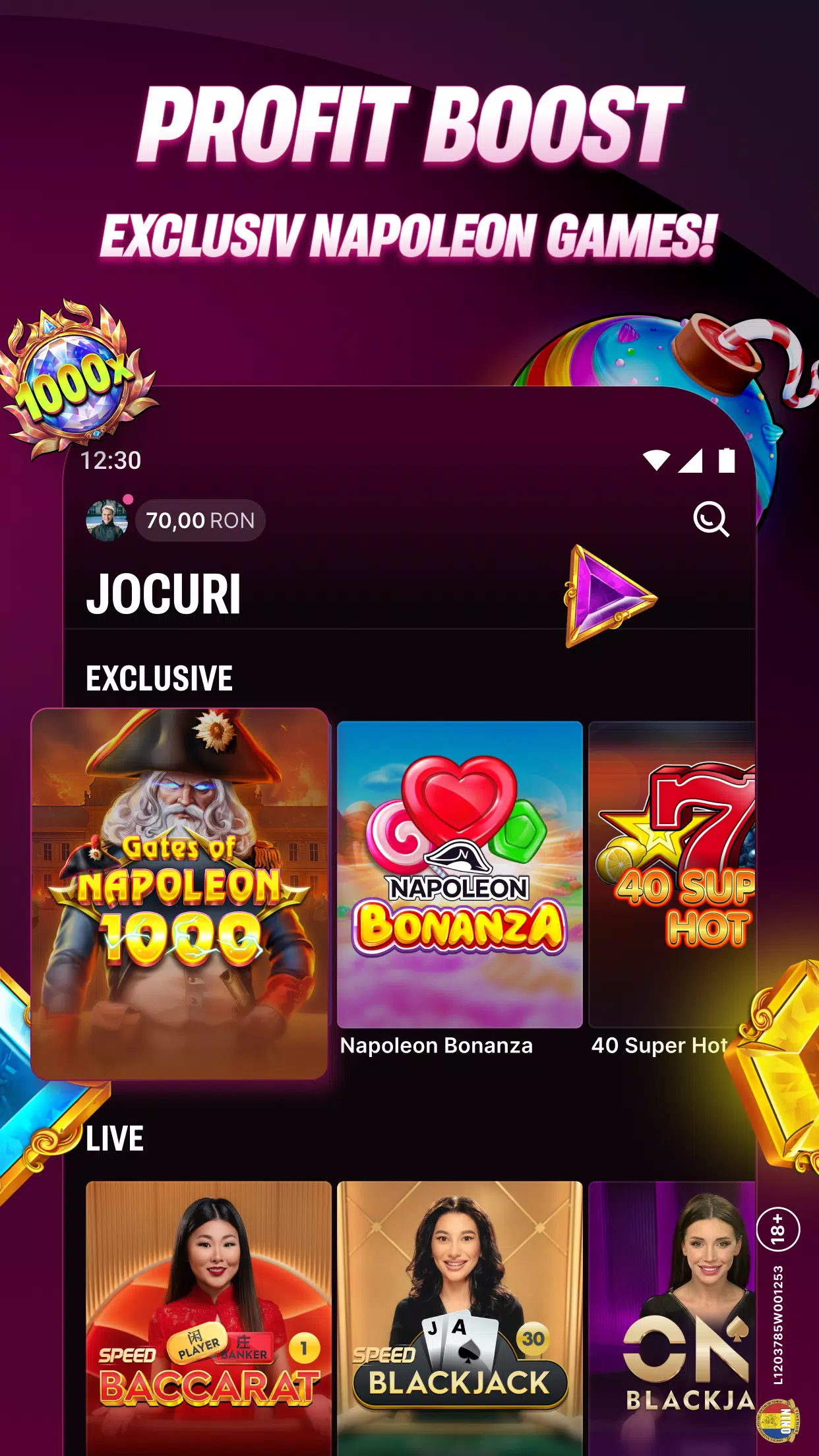 Napoleon Games Casino Online Screenshot 1