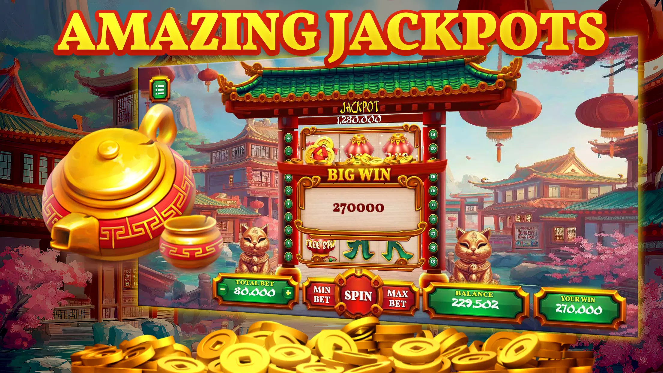 Golden Maneki Slots Screenshot 1