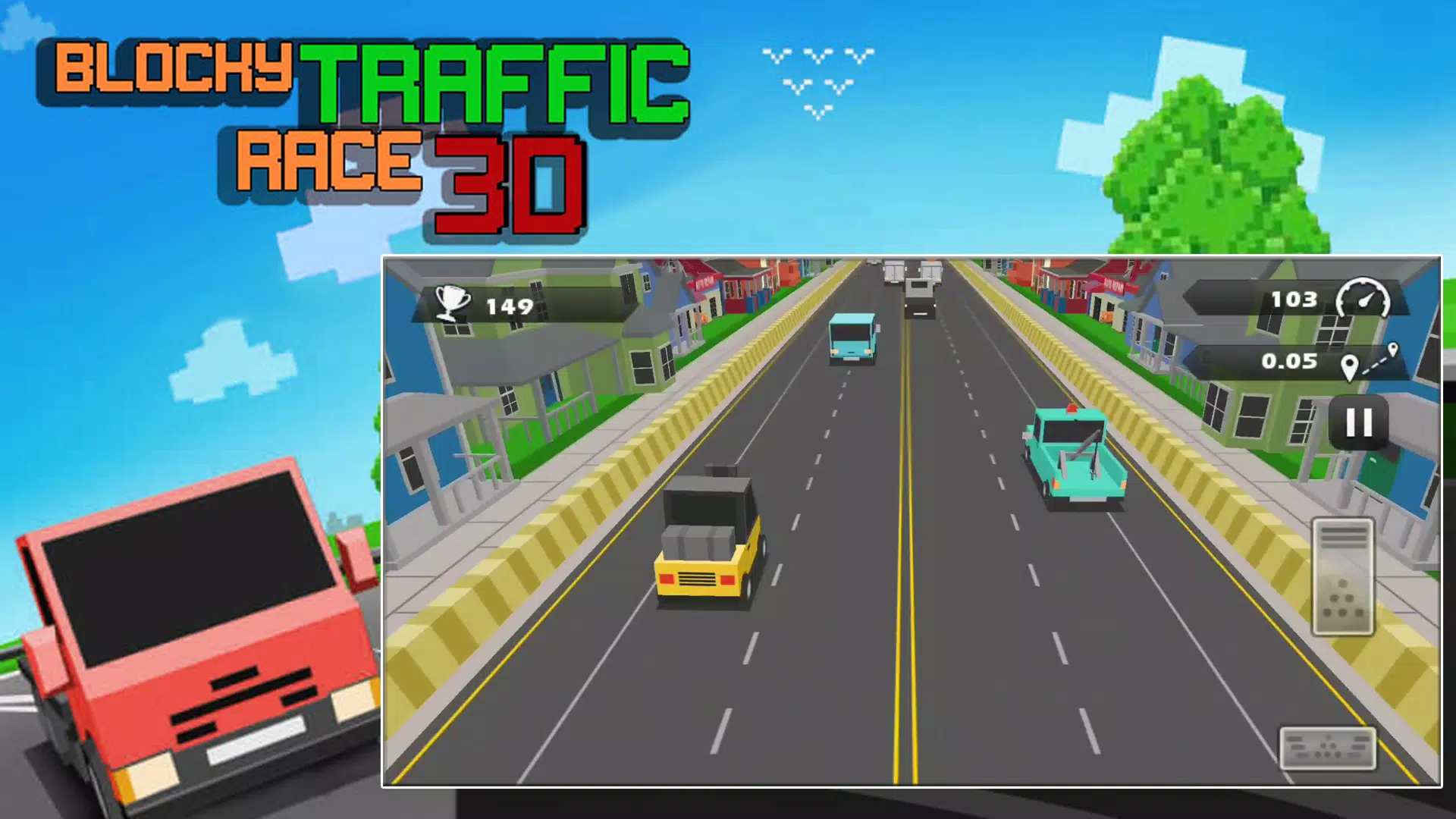 Blocky Traffic Racer Master 3D Screenshot 8