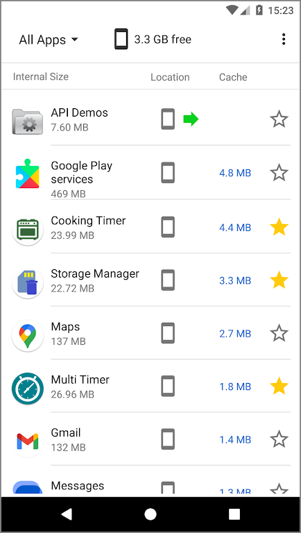 Storage Manager: app space Screenshot 1