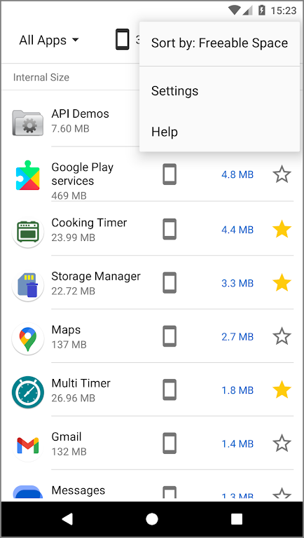 Storage Manager: app space Screenshot 3